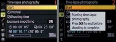 Figure 3 - Starting a time-lapse photography session