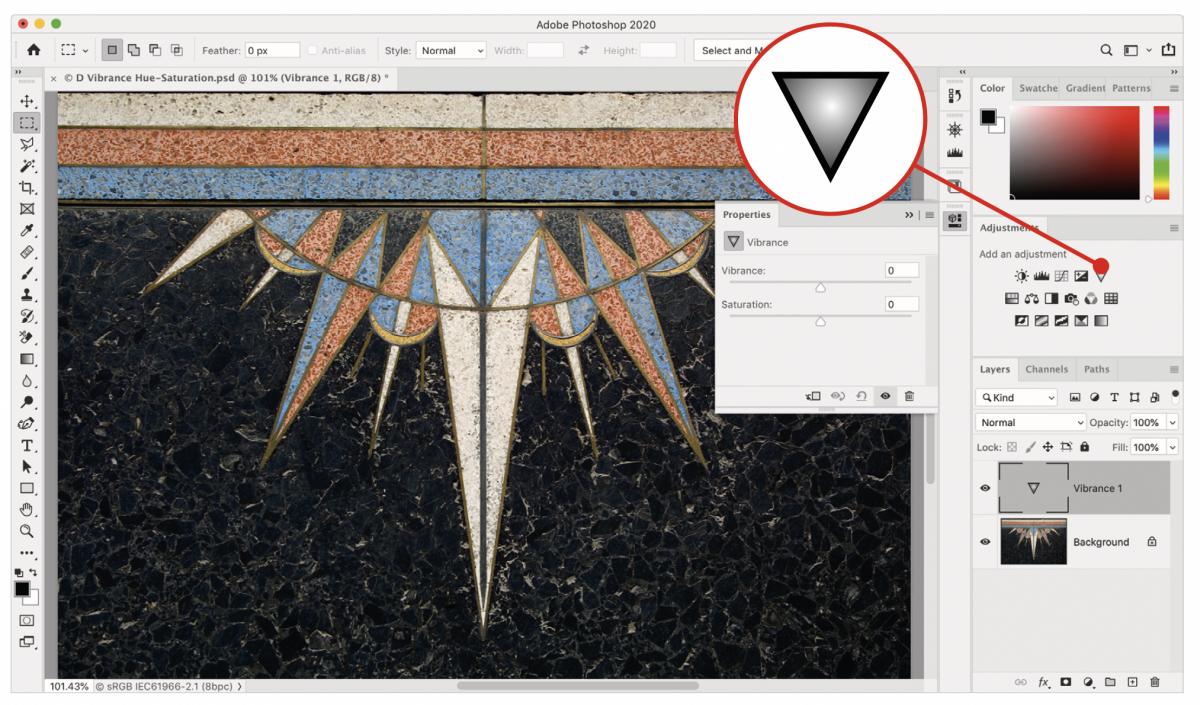 Vibrance & Hue/Saturation - RockyNook